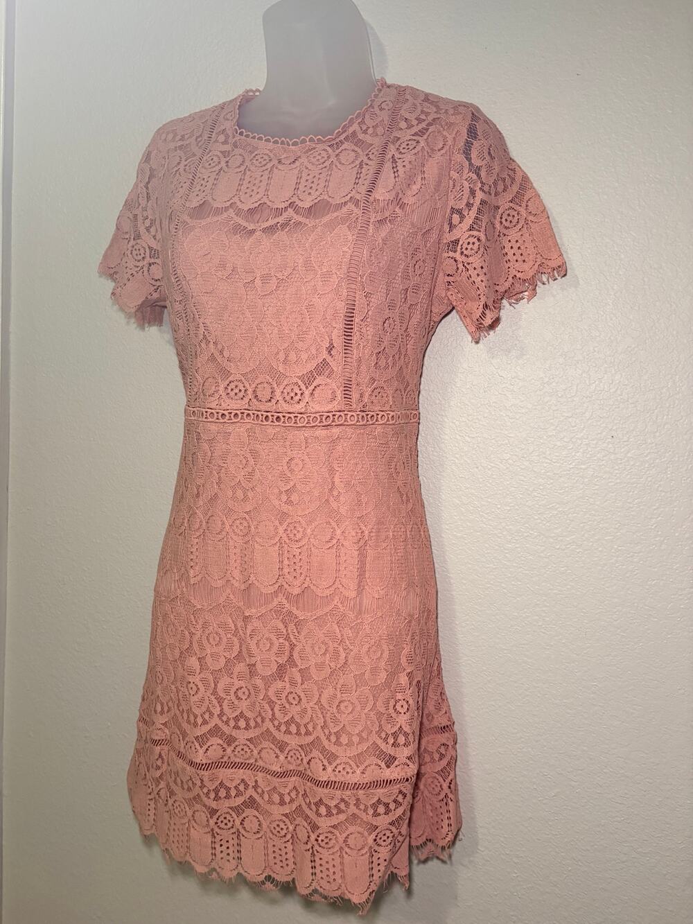 August Sky Floral Lace Mini Dress size L